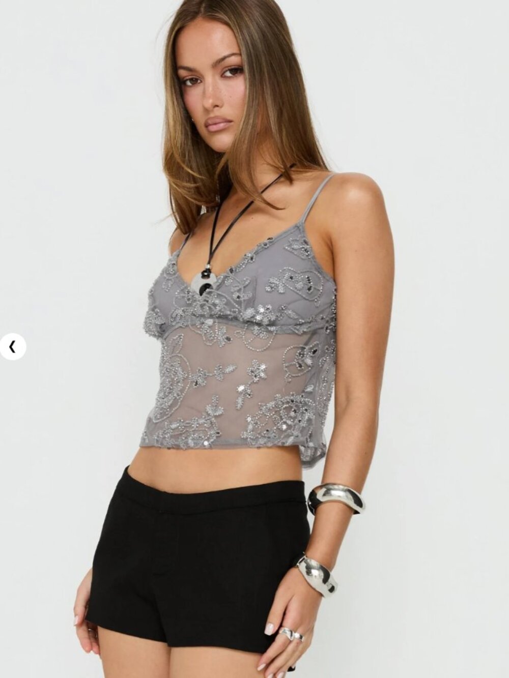Princess Polly Beaded Tank Top Small